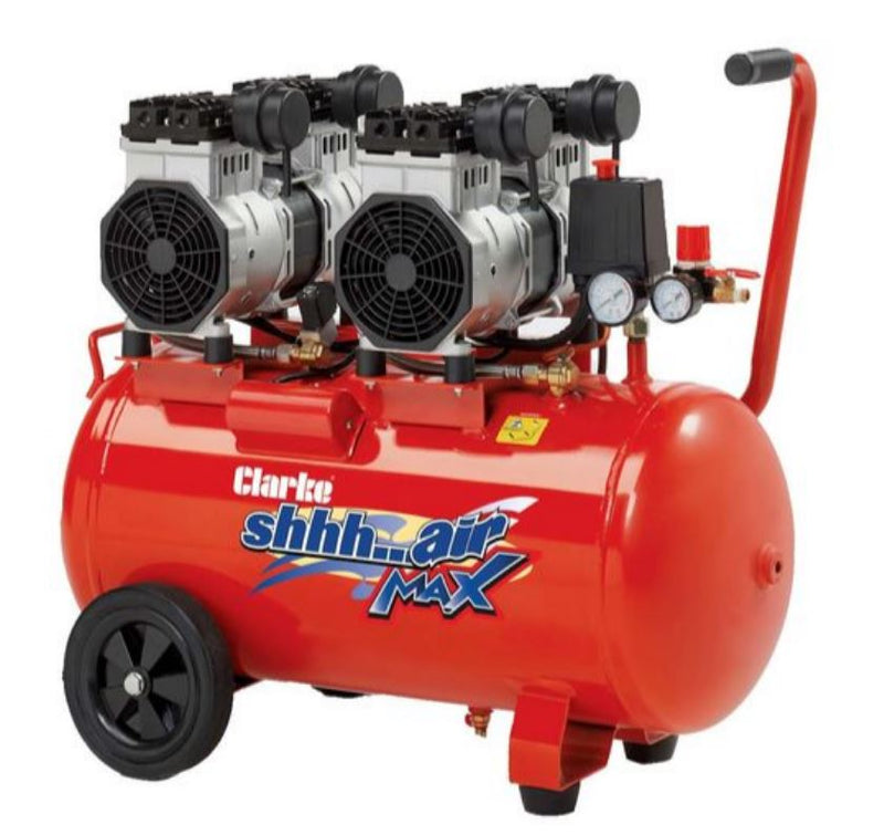 2242050 CLARKE SHHH50/350 AIR MAX LOW NOISE TWIN PUMP COMPRESSOR 3.5HP 50 LTR
