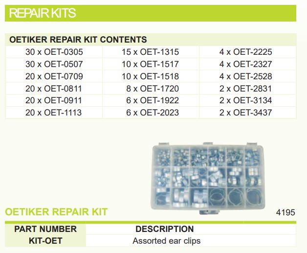 KIT-OET OETIKER HOSE CLIP KIT