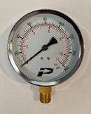 Y0160100A6D PRESSURE GAUGE, 0-160 PSI, 100 MM DIAL, 3/8" BSPT M BTTM ENTRY, DRY