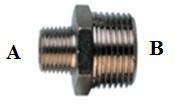 A220 MALE X MALE THREADED REDUCING CONNECTOR NIPPLE BSPT BRASS NICKEL PLATED