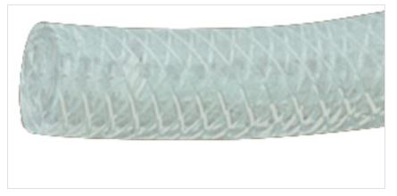 PRP63/115 BRAIDED PVC HOSE CLEAR 6.3mm ID X 11.5mm OD X 30 METRE