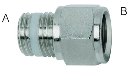 ZS25201/438 REDUCING EXTENDED CONNECTOR - BSPT MALE / BSPP FEMALE